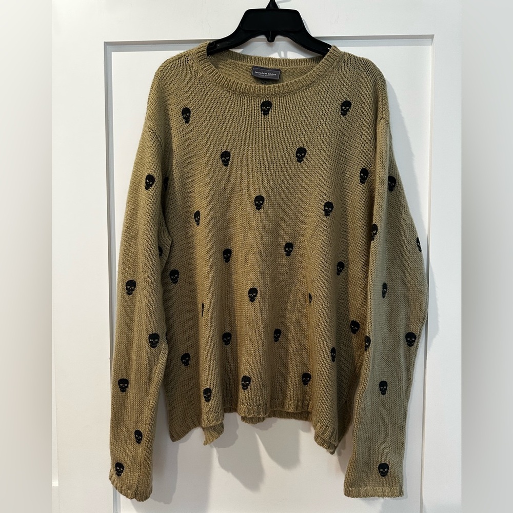 Wooden Ships Tan Skull Sweater